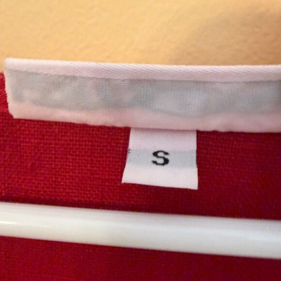 Bryn Walker - Nada Asymmetrical 100% Linen Tunic Halo Womens size small red - Picture 3 of 5